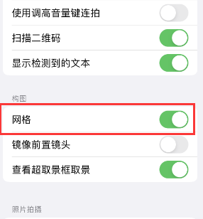 吴忠苹果手机维修网点分享iPhone如何开启九宫格构图功能 